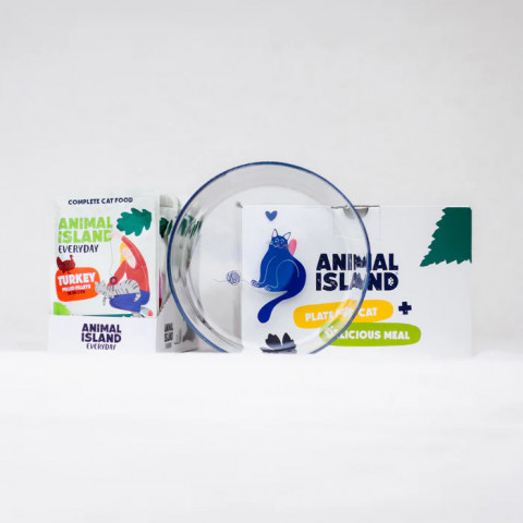 ANIMAL ISLAND Everyday Turkey in broth Box - mokré krmivo pro kočky - 12x85g + talířek zdarma - Fotogalerie 3