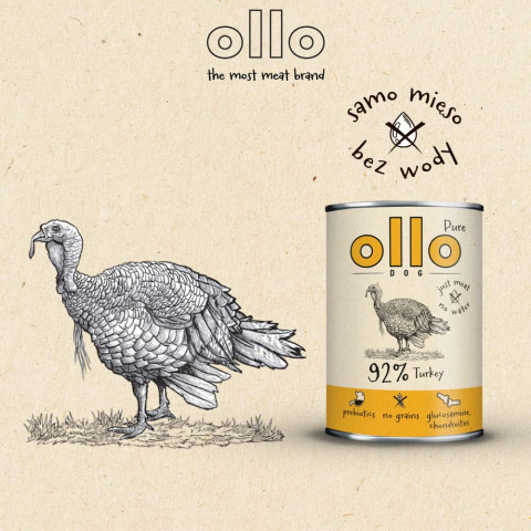 OLLO Pure Turkey - vlhké krmivo pro psy - 850g - Fotogalerie 4