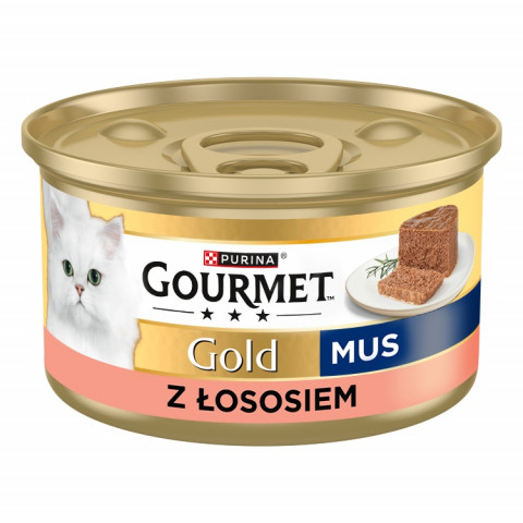PURINA Gourmet Gold Mousse with salmon - mokré krmivo pro kočky - 72x85g - Fotogalerie 3