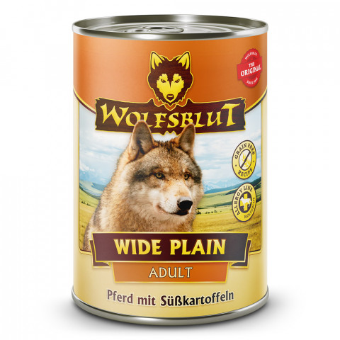 WOLFSBLUT Wide Plain Horse meat with sweet potatoes - vlhké krmivo pro psy - 395g - Fotogalerie 1