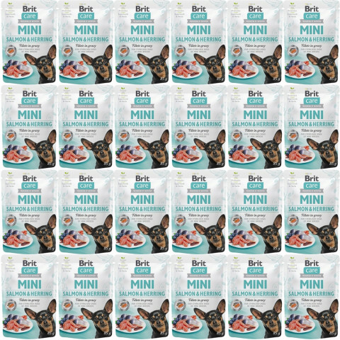 BRIT Care Mini Losos & Sleď Sterilised - mokré krmivo pro psy - 24x85g - Fotogalerie 1