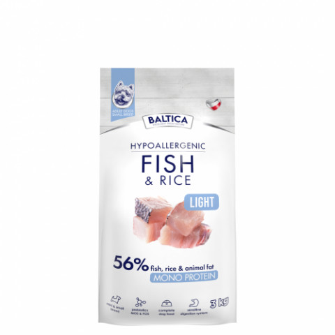 BALTICA Nutraceutic Hypoallergenic Light S Fish with rice - suché krmivo pro psy - 3kg - Fotogalerie 1