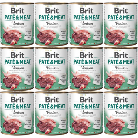 BRIT Paté & Meat Venison - vlhké krmivo pro psy - 12x800g - Fotogalerie 1