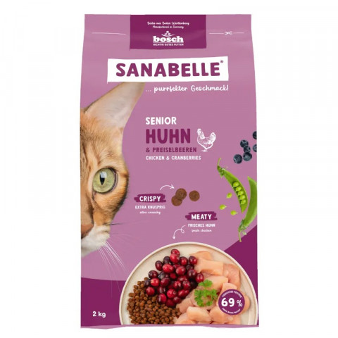 BOSCH Sanabelle Senior chicken & cranberries - suché krmivo pro kočky - 2kg - Fotogalerie 1