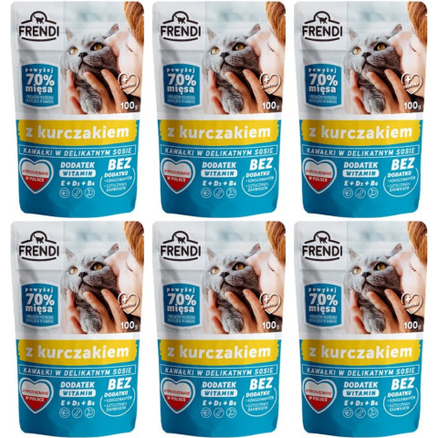 FRENDI kousky v omáčce s kuřecím masem - mokré krmivo pro kočky - 6x100g - Fotogalerie 1