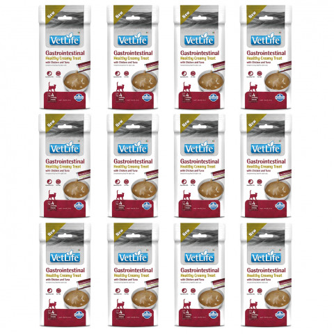 FARMINA Vet Life Cat Gastrointestinal Creamy treat with Chicken & Tuna box – pamlsek pro kočku – 12x(4x15g) - Fotogalerie 1