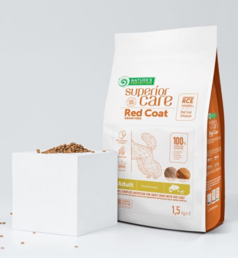 NATURE'S PROTECTION Superior Care Red Coat Adult Small breed Grain free Salmon - suché krmivo pro psy - 1,5kg - Fotogalerie 2