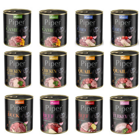 DOLINA NOTECI Piper Animals Mix příchutí - mokré krmivo pro psy - 12x800g - Fotogalerie 1