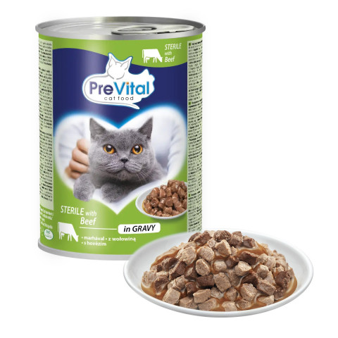 PREVITAL Cat Food Sterile Hovězí v omáčce - mokré krmivo pro kočky - 415g - Fotogalerie 4