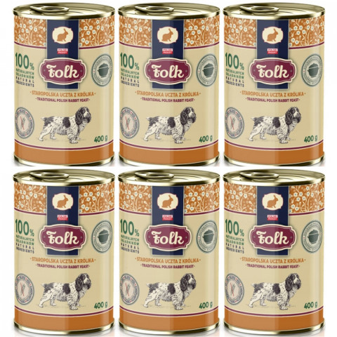 FOLK Staropolská hostina z králíka – mokré krmivo pro psy – 6x400g - Fotogalerie 1