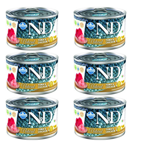 FARMINA N&D Cat Natural Tuna&Chicken - vlhké krmivo pro kočky - 6x140 g - Fotogalerie 1