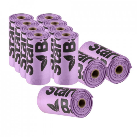 STARCHBAG Kompostovatelné BIO sáčky na exkrementy 11x15 ks. Fialový - Fotogalerie 1