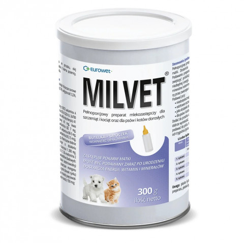EUROWET Milvet - náhradní mléko pro psy a kočky - 300 g - Fotogalerie 1