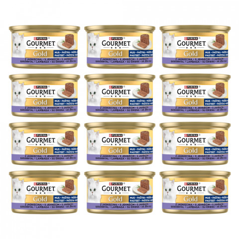 PURINA Gourmet Gold Mousse with lamb - mokré krmivo pro kočky - 12x85g - Fotogalerie 1