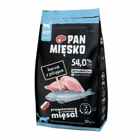 PAN MIĘSKO Chicken with trout S - suché krmivo pro kočky - 10kg - Fotogalerie 1