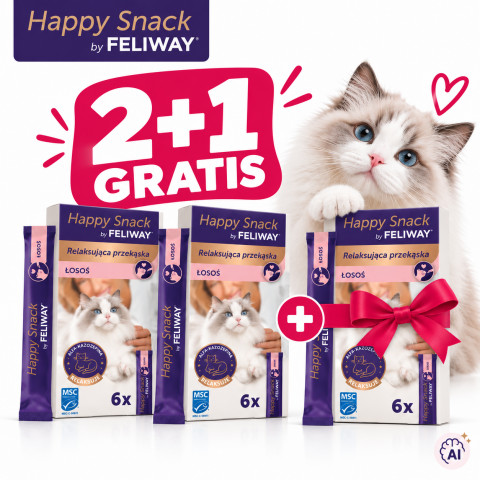 CEVA Feliway Happy snack Losos – kočičí pochoutka – 2x (6x15 g) + 1x (6x15 g) ZDARMA! - Fotogalerie 1