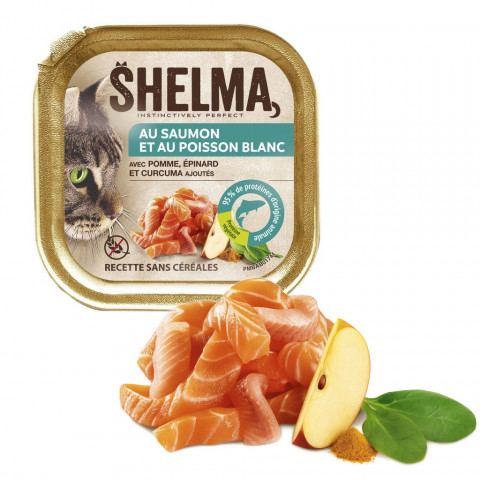 SHELMA Salmon and white fish pate - mokré krmivo pro kočky - 12x100g - Fotogalerie 5