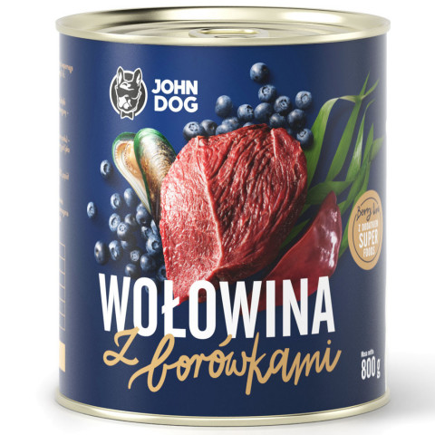 JOHN DOG Berry line Beef with blueberries - vlhké krmivo pro psy - 800g - Fotogalerie 1