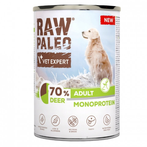 VETEXPERT Raw Paleo Mono Jelen - vlhké krmivo pro psy - 400g - Fotogalerie 1