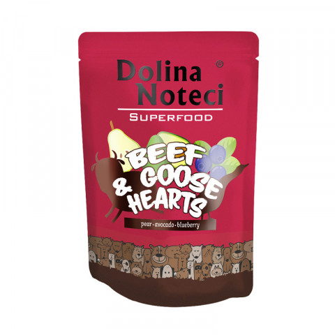 DOLINA NOTECI Superfood Beef and goose hearts - vlhké krmivo pro psy - 300g - Fotogalerie 1