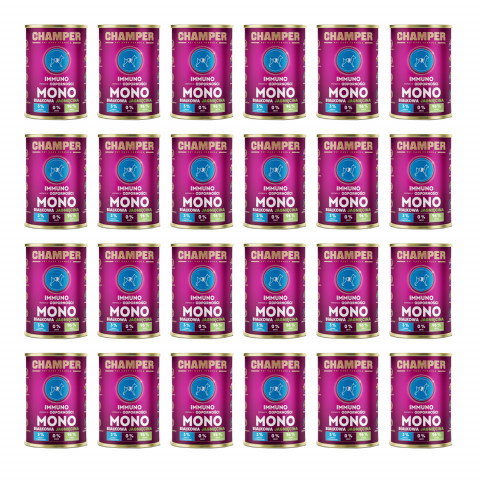 CHAMPER Immuno monoproteinové jehněčí – mokré krmivo pro psa – 24×400 g - Fotogalerie 1