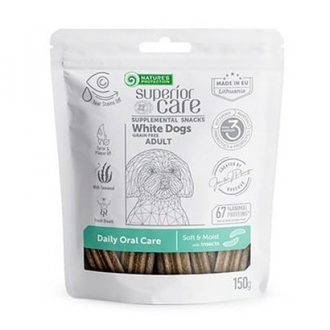 NATURE'S PROTECTION SC White Dogs Adult Daily Oral Care Insects - pamlsek pro psy - 150 g - Fotogalerie 1