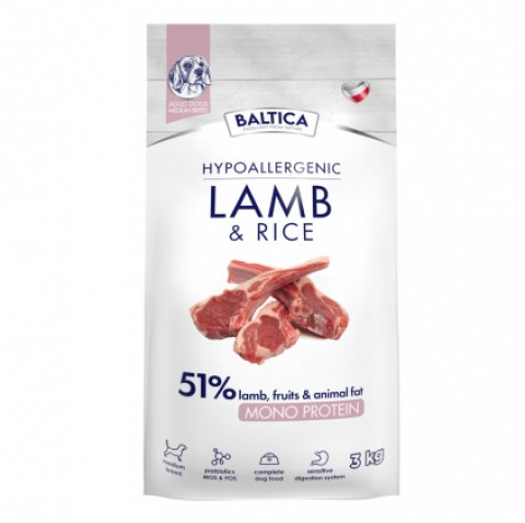 BALTICA Nutraceutic Hypoallergenic M Lamb with rice - suché krmivo pro psy - 3kg - Fotogalerie 1