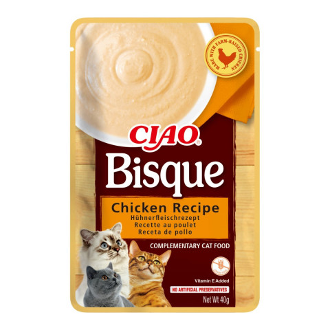 INABA Ciao Bisque Creamy soup with chicken, beef and fish - pamlsek pro kočky - 10x40g - Fotogalerie 4
