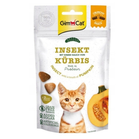 GIMCAT Crunchy Snacks Insect with pumpkin - pamlsek pro kočky - 50g - Fotogalerie 1