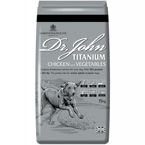 DR JOHN Titanium Chicken - suché krmivo pro psy - 15kg - Fotogalerie 1