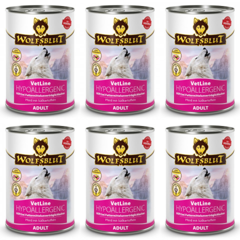 WOLFSBLUT VetLine Hypoallergenic Horse - vlhké krmivo pro psy - 6x395g - Fotogalerie 1