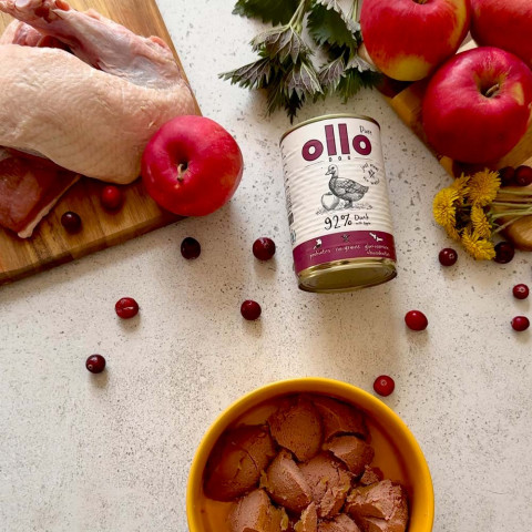 OLLO Pure Duck with apple - vlhké krmivo pro psy - 400g - Fotogalerie 2