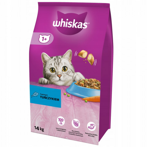 WHISKAS Adult with delicious tuna - suché krmivo pro kočky - 14kg - Fotogalerie 1