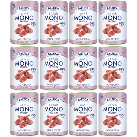 BALTICA Nutraceutic Monoprotein Jehněčí s prebiotiky - mokré krmivo pro psa - 12x400g - Fotogalerie 1