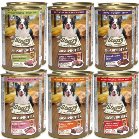 STUZZY Monoprotein MIX 6 příchutí – mokré krmivo pro psy – 12x400g - Fotogalerie 1