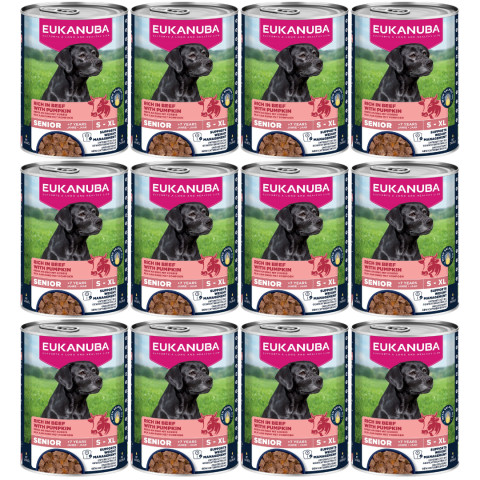 EUKANUBA Life Care Senior Bohatá na hovězí a dýni - vlhké krmivo pro psy - 12x400g - Fotogalerie 1