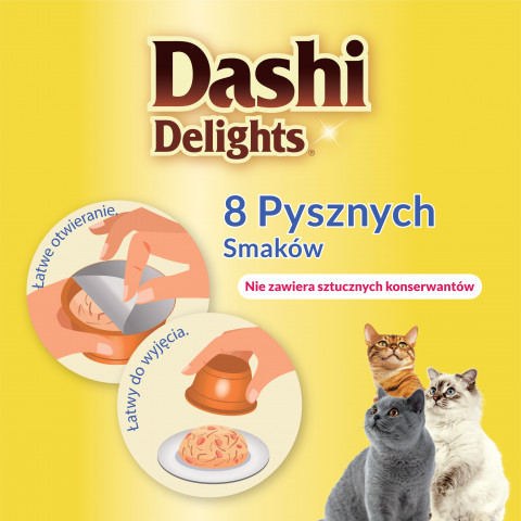 INABA Dashi Delights Kuře s tuňákem a mušlemi ve vývaru - pochoutka pro kočky - 3x70 g + 1x70 g Zdarma! - Fotogalerie 3