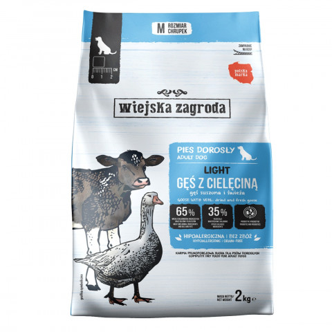 WIEJSKA ZAGRODA Light Goose with veal - suché krmivo pro psy - 2kg - Fotogalerie 1