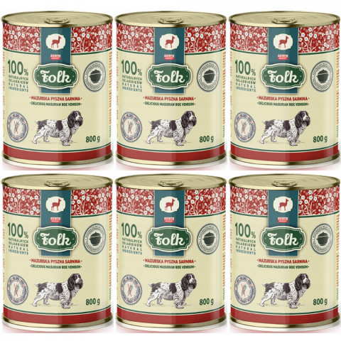 FOLK Mazurská lahodná srnčí – mokré krmivo pro psy – 6x800g - Fotogalerie 1