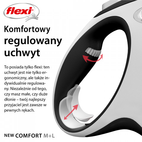 Flexi New COMFORT 8 m Černá, Šedá Pes Zatahovací vodítko - Fotogalerie 5
