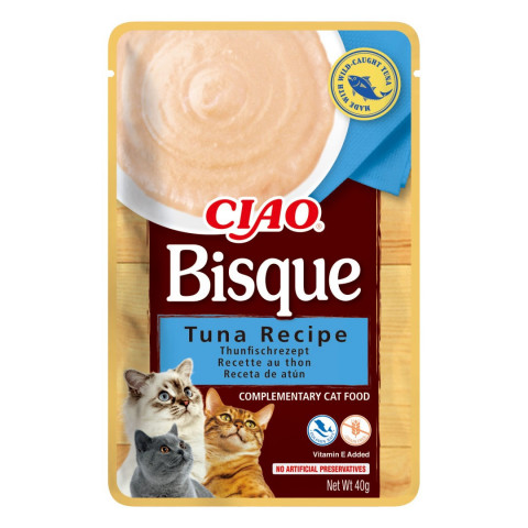 INABA Ciao Bisque Creamy soup with tuna, chicken, beef and salmon - pamlsek pro kočky - 24x40g - Fotogalerie 4