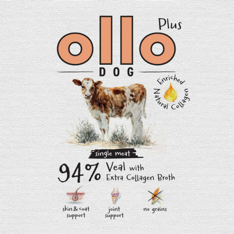 OLLO Plus Collagen Mono Veal - vlhké krmivo pro psy - 800g - Fotogalerie 2