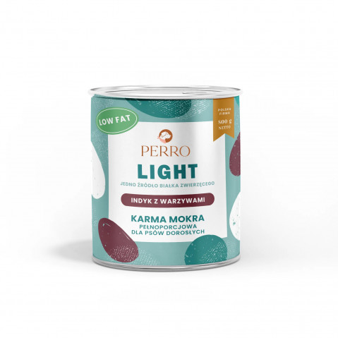 PERRO Light Mono-protein Turkey with vegetables - vlhké krmivo pro psy - 800g - Fotogalerie 1