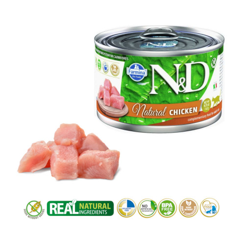 FARMINA N&D Cat Natural Chicken - mokré krmivo pro kočky - 6x140 g - Fotogalerie 2
