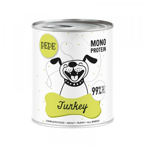 PAKA ZWIERZAKA PEPE Krůta mono - mokré krmivo pro psy - 800g - Fotogalerie 1
