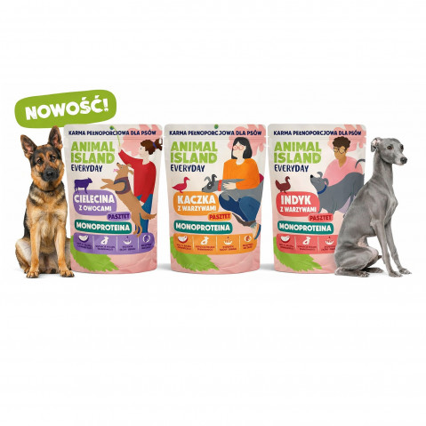 ANIMAL ISLAND Everyday Monoprotein Veal, Duck, Turkey - vlhké krmivo pro psy - 9x300g - Fotogalerie 1