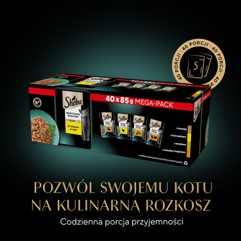 SHEBA Selection Select Slices Poultry Flavours - vlhké krmivo pro kočky - 40 x 85g - Fotogalerie 8