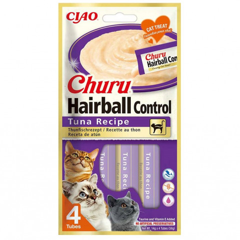 INABA Churu Hairball Control Tuna Recipe - pamlsek pro kočky - 4x14g - Fotogalerie 1