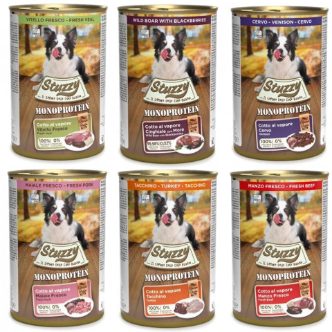 STUZZY Monoprotein MIX 6 příchutí – mokré krmivo pro psy – 6x400g - Fotogalerie 1