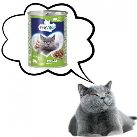 PREVITAL Cat Food Sterile Hovězí v omáčce - mokré krmivo pro kočky - 415g - Fotogalerie 3